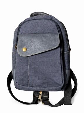 Cargoit Denim Blue Utility Backpack Travel Work School Bag